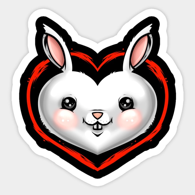 Sweet Easter Bunny Heart On Easter Sticker by SinBle